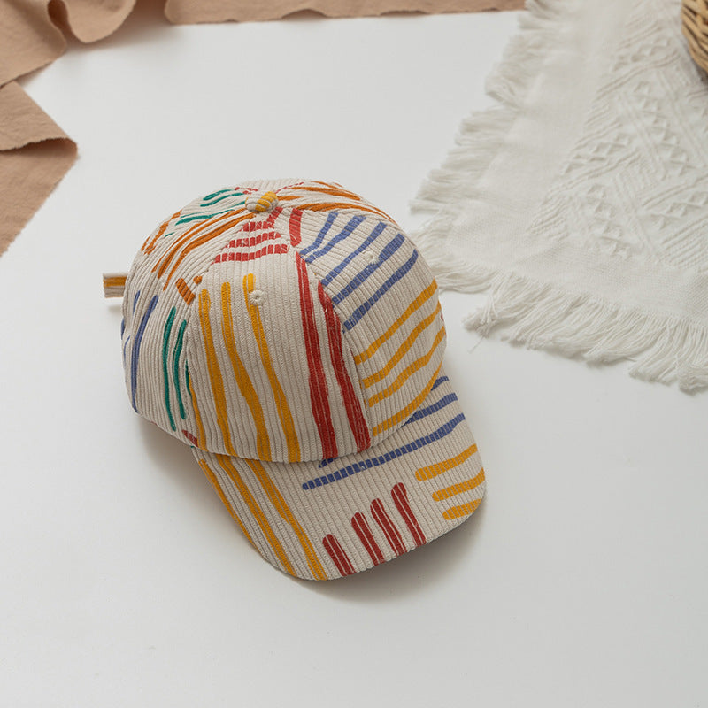 🧀 Kids Cute Cheese & Rainbow Printed Bucket Hat - Fun Summer Style