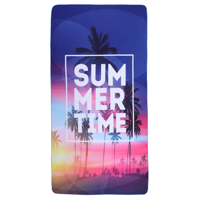 ☀️ Summer Time Printed Microfiber Beach Towel - Quick-Dry & Packable