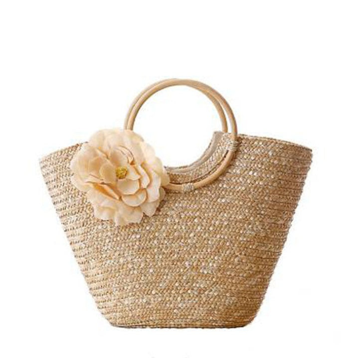 🌾 Straw Beach Bag Handbag - Natural Boho Style Summer Tote