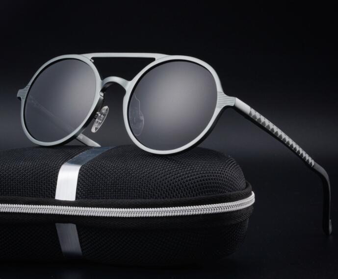 🕶️ Retro Aluminium Magnesium Round Polarized Sunglasses - Vintage Men's Driving Eyewear