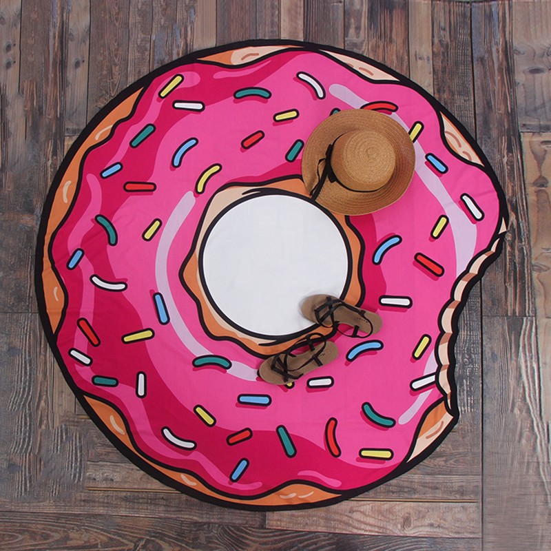 🧘 Round Beach Towel & Yoga Mat - Fun Printed, Extra Large, Multi-Use