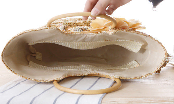 🌾 Straw Beach Bag Handbag - Natural Boho Style Summer Tote
