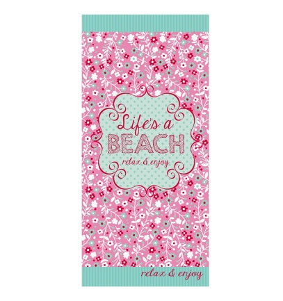 Flamingo and Ice Cream Printed Large Beach Towel - Lightweight Summer Essential