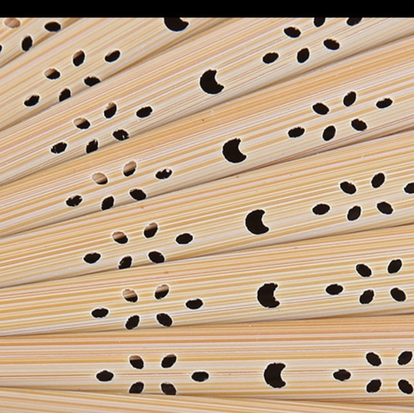 Elegant Japanese Silk Bamboo Fan