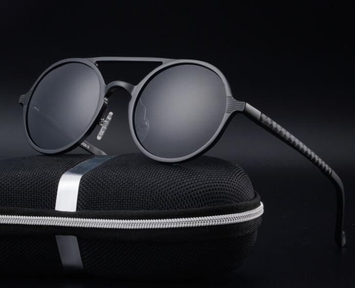 🕶️ Retro Aluminium Magnesium Round Polarized Sunglasses - Vintage Men's Driving Eyewear