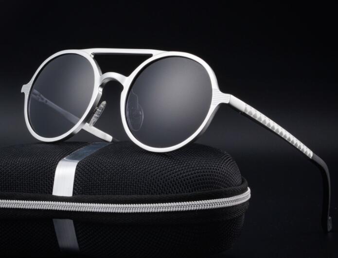 🕶️ Retro Aluminium Magnesium Round Polarized Sunglasses - Vintage Men's Driving Eyewear