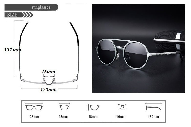 🕶️ Retro Aluminium Magnesium Round Polarized Sunglasses - Vintage Men's Driving Eyewear