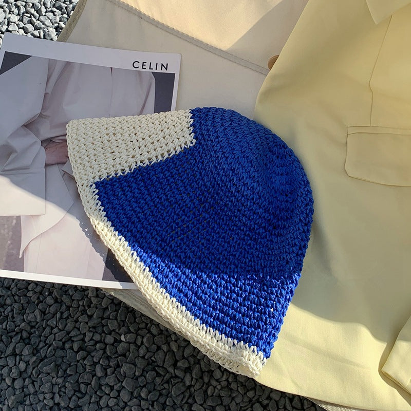 💨 Hollow Breathable Blue Panel Bucket Hat - Cool & Airy Summer Essential