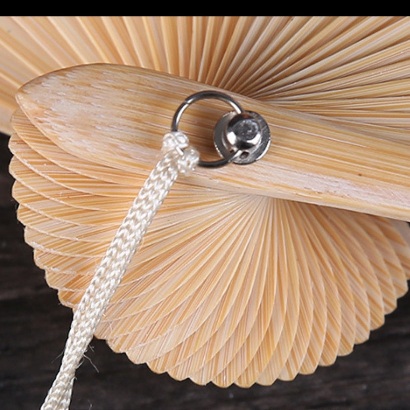 Elegant Japanese Silk Bamboo Fan
