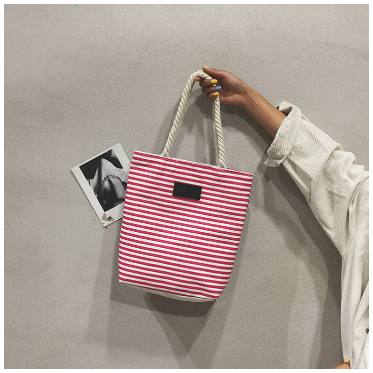 🌴 Casual Striped Bohemian Tote Beach Bag - Large Women's Travel & Shopping Bag