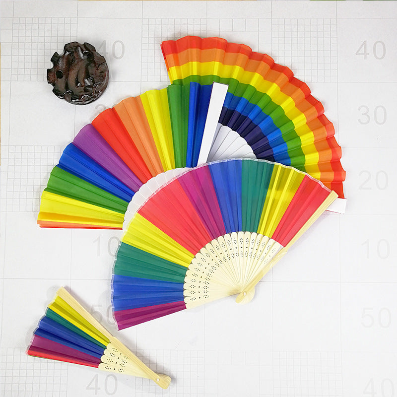 Rainbow Pride Folding Fan — Celebrate in Colour 🌈