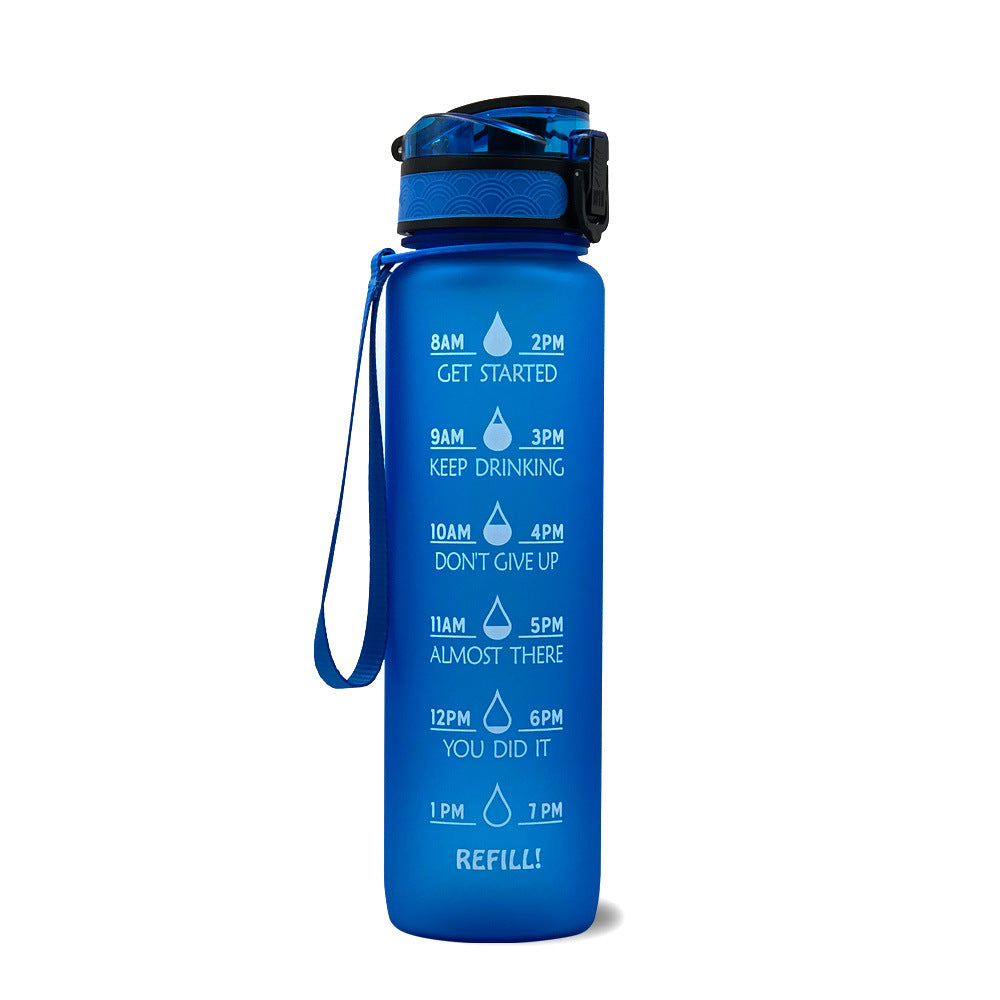 1L Motivational Water Bottle with Time Marker & Flip Cover – BPA Free