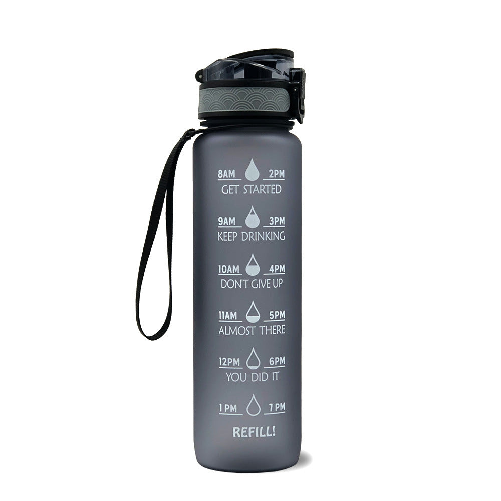 1L Motivational Water Bottle with Time Marker & Flip Cover – BPA Free
