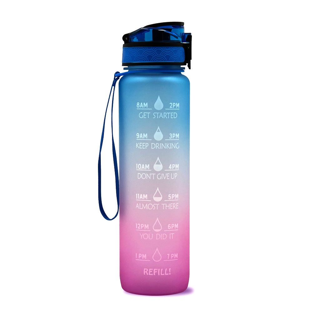 1L Motivational Water Bottle with Time Marker & Flip Cover – BPA Free