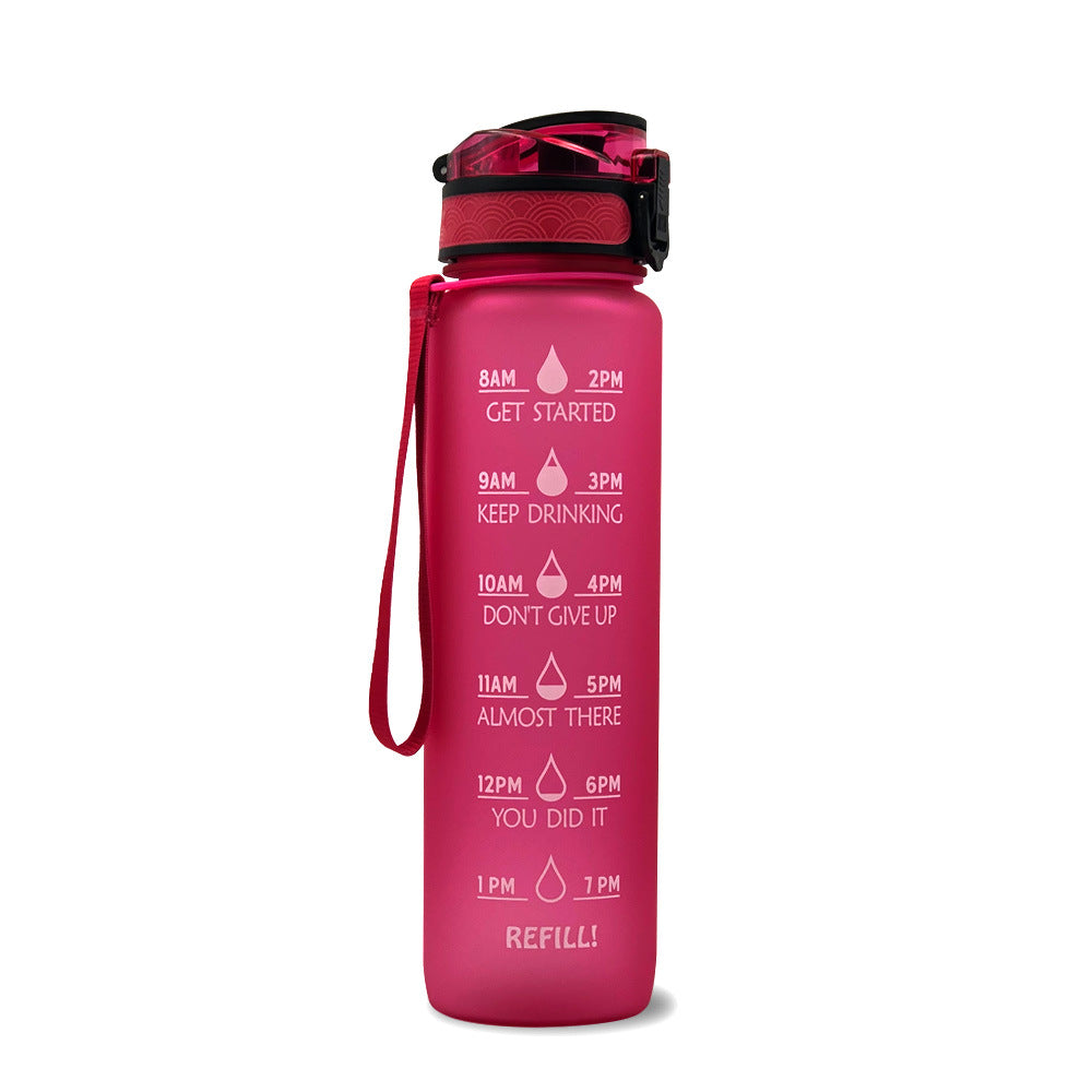 1L Motivational Water Bottle with Time Marker & Flip Cover – BPA Free