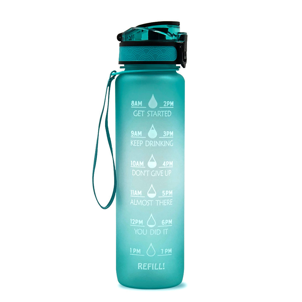1L Motivational Water Bottle with Time Marker & Flip Cover – BPA Free