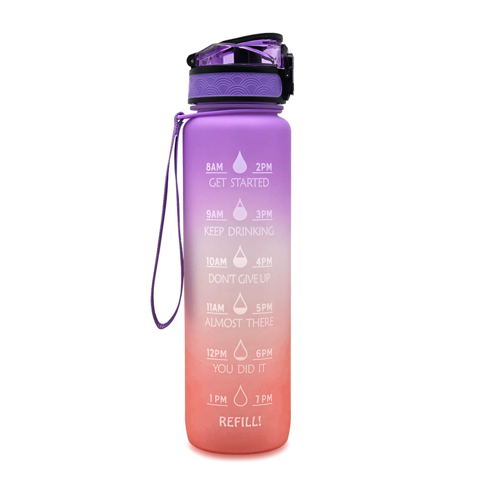 1L Motivational Water Bottle with Time Marker & Flip Cover – BPA Free