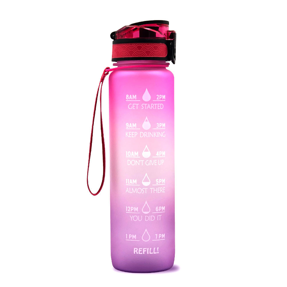 1L Motivational Water Bottle with Time Marker & Flip Cover – BPA Free
