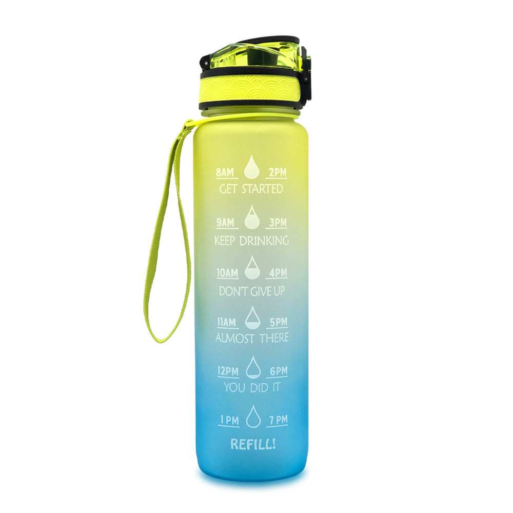 1L Motivational Water Bottle with Time Marker & Flip Cover – BPA Free
