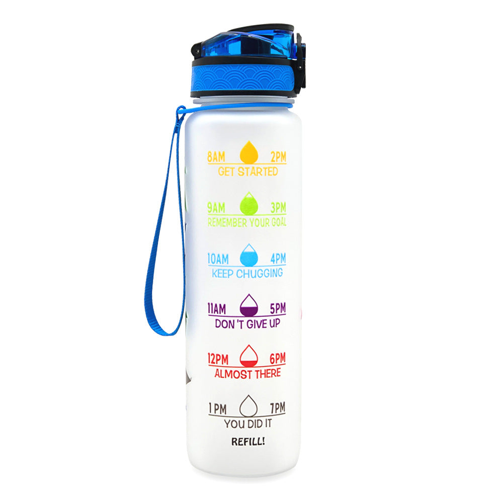 1L Motivational Water Bottle with Time Marker & Flip Cover – BPA Free