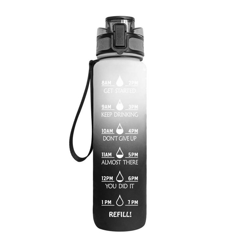 1L Motivational Water Bottle with Time Marker & Flip Cover – BPA Free