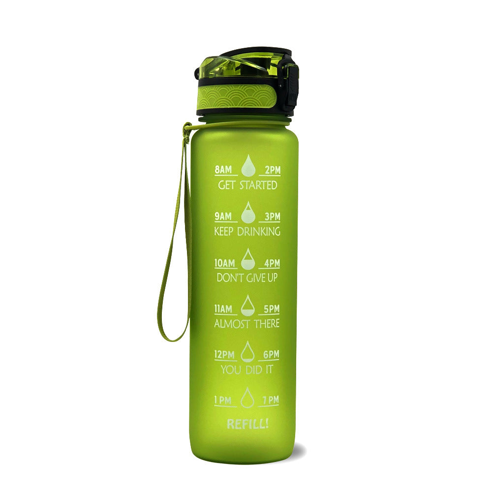 1L Motivational Water Bottle with Time Marker & Flip Cover – BPA Free