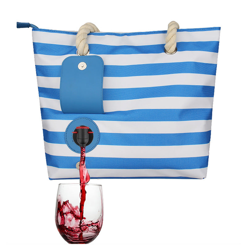 🍷 Insulated Portable Beach Wine Bag - Keep Drinks Cool at the Beach & Picnic