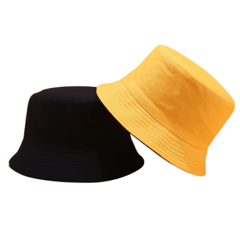 Light Board Double-Sided Fisherman Hat Spring And Summer Outing Cotton Sun Hat With Basin Hat On Both Sides Blank Bucket Hat