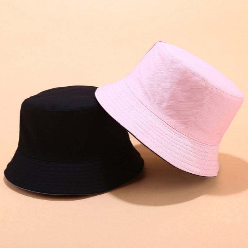 Light Board Double-Sided Fisherman Hat Spring And Summer Outing Cotton Sun Hat With Basin Hat On Both Sides Blank Bucket Hat