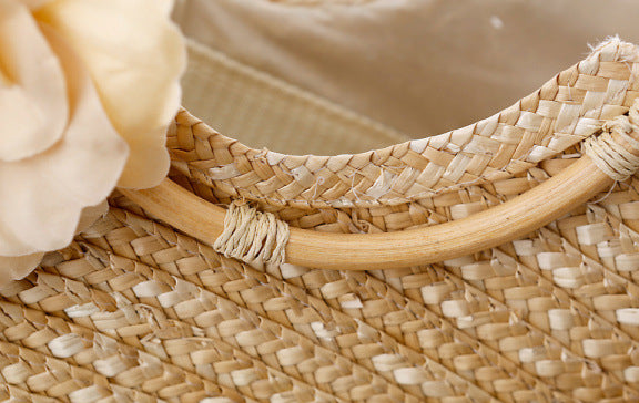 🌾 Straw Beach Bag Handbag - Natural Boho Style Summer Tote