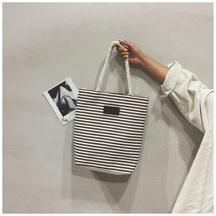 🌴 Casual Striped Bohemian Tote Beach Bag - Large Women's Travel & Shopping Bag