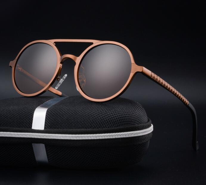 🕶️ Retro Aluminium Magnesium Round Polarized Sunglasses - Vintage Men's Driving Eyewear