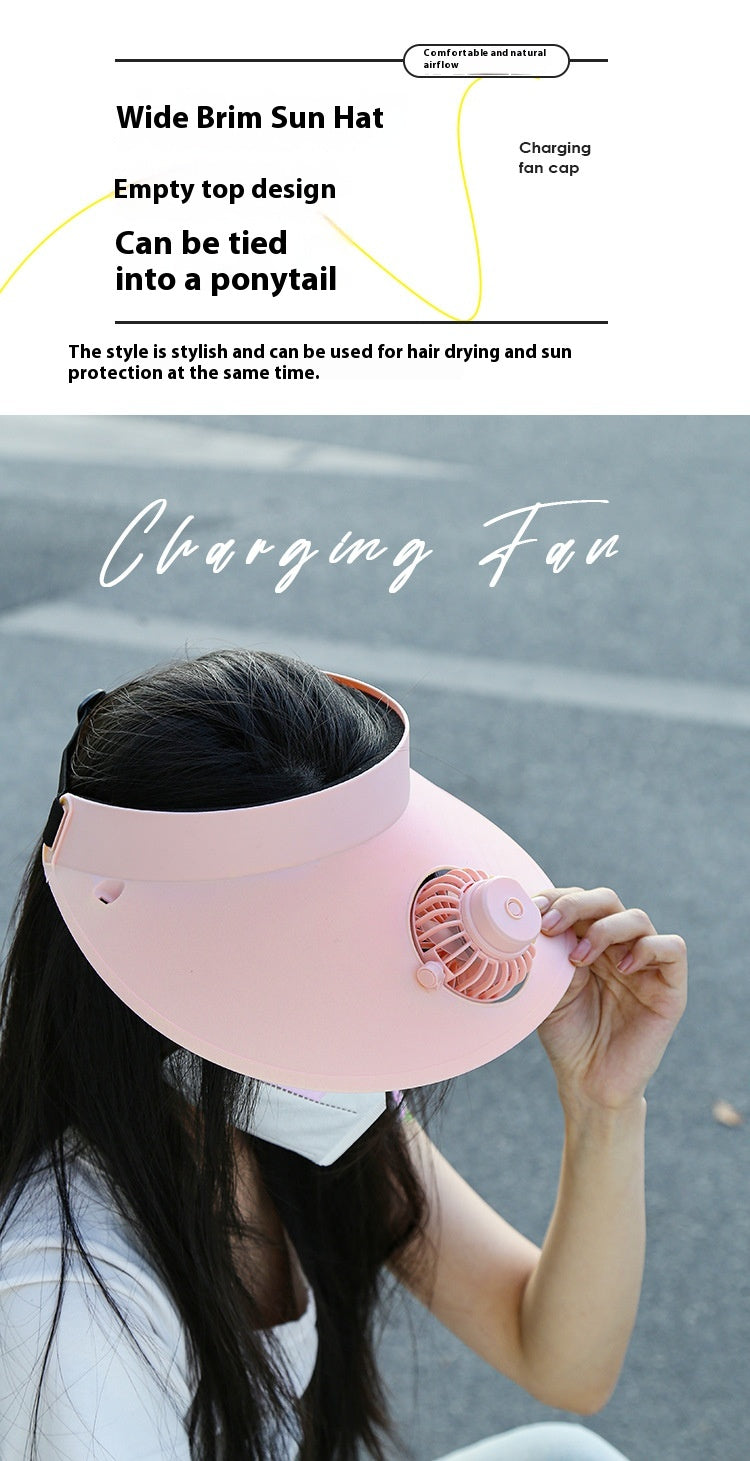 USB Rechargeable Sun Hat Fan — 3-Speed UV Protection ☀️🧢