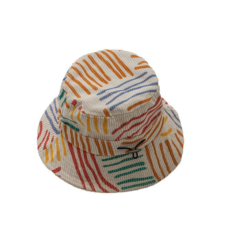 🧀 Kids Cute Cheese & Rainbow Printed Bucket Hat - Fun Summer Style