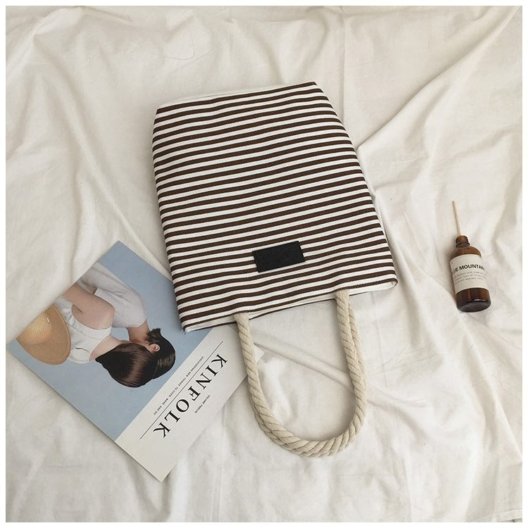 🌴 Casual Striped Bohemian Tote Beach Bag - Large Women's Travel & Shopping Bag