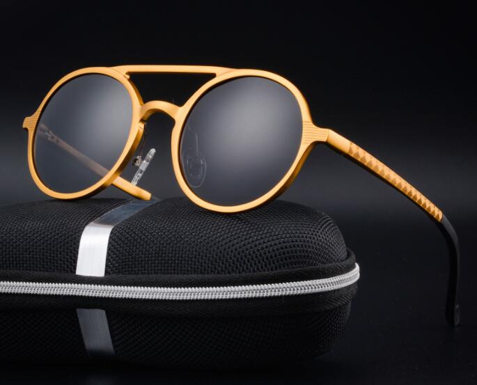 🕶️ Retro Aluminium Magnesium Round Polarized Sunglasses - Vintage Men's Driving Eyewear