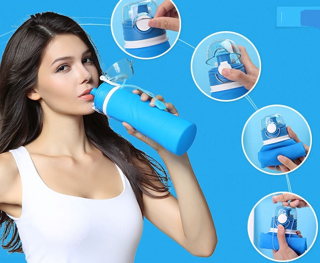Foldable Silicone Water Bottle – Portable & Collapsible Travel Bottle