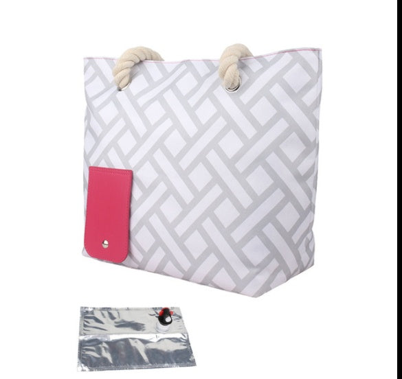🍷 Insulated Portable Beach Wine Bag - Keep Drinks Cool at the Beach & Picnic