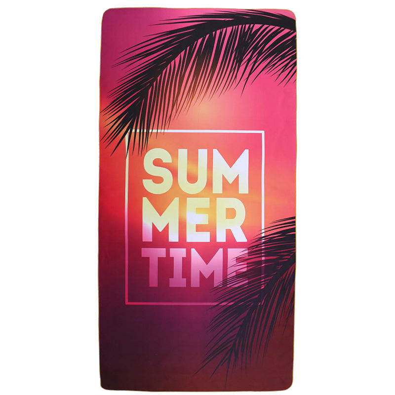 ☀️ Summer Time Printed Microfiber Beach Towel - Quick-Dry & Packable