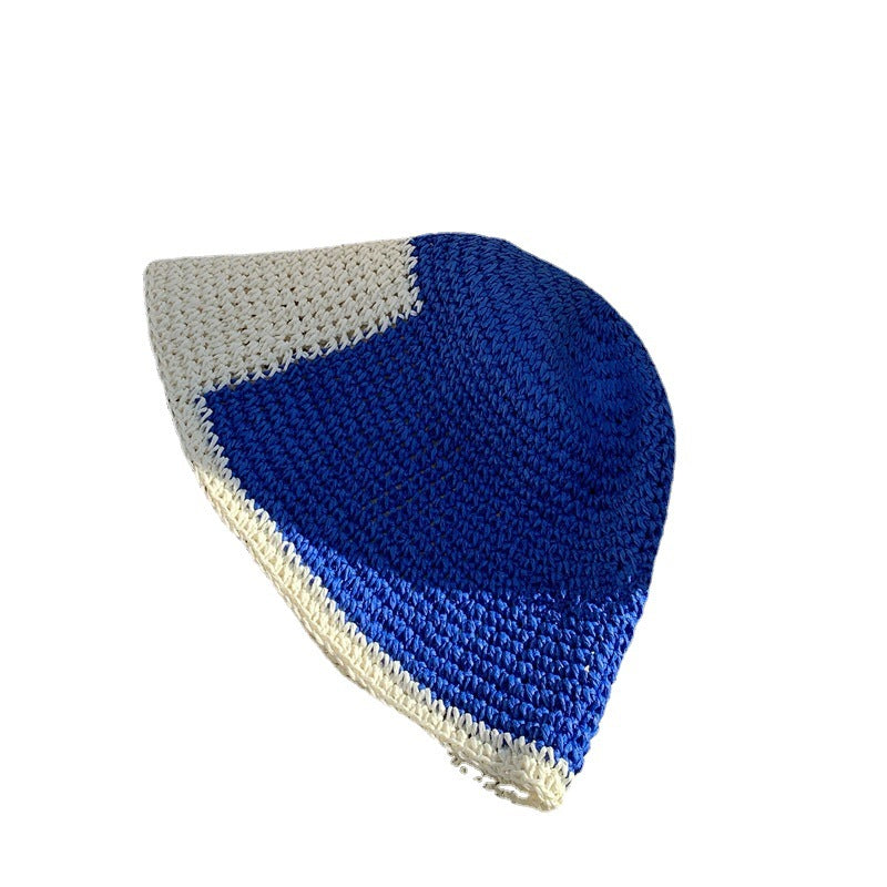 💨 Hollow Breathable Blue Panel Bucket Hat - Cool & Airy Summer Essential