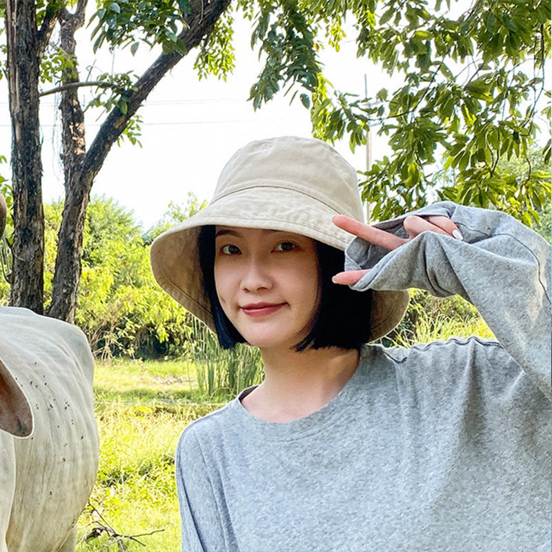 🎣 Women's Big Brim Fisherman Bucket Hat - Solid Colour Sun Protection