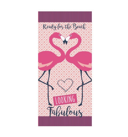 Flamingo and Ice Cream Printed Large Beach Towel - Lightweight Summer Essential