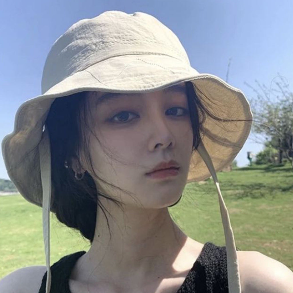 🌸 Japanese Drawstring Bucket Hat - Women's Thin Breathable Summer Style