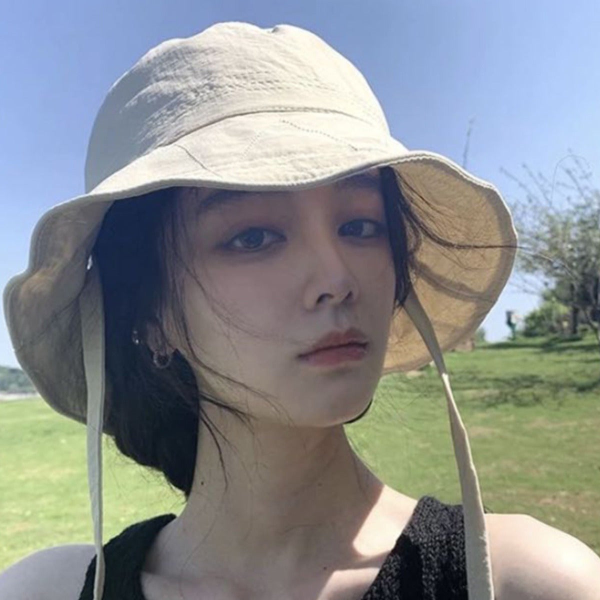 🌸 Japanese Drawstring Bucket Hat - Women's Thin Breathable Summer Style