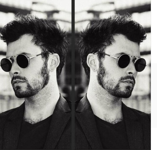 🕶️ Vintage Round Steampunk Flip-Up Sunglasses - UV Protection Metal Frame Cycling