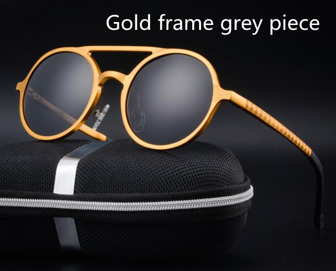 🕶️ Retro Aluminium Magnesium Round Polarized Sunglasses - Vintage Men's Driving Eyewear