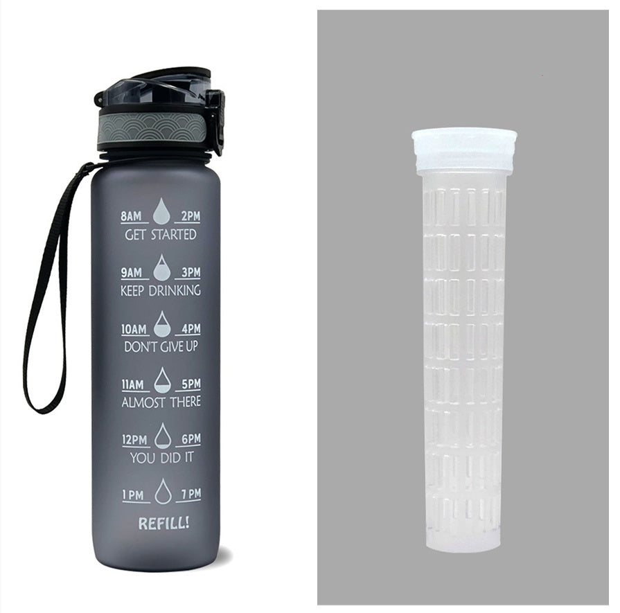 1L Motivational Water Bottle with Time Marker & Flip Cover – BPA Free