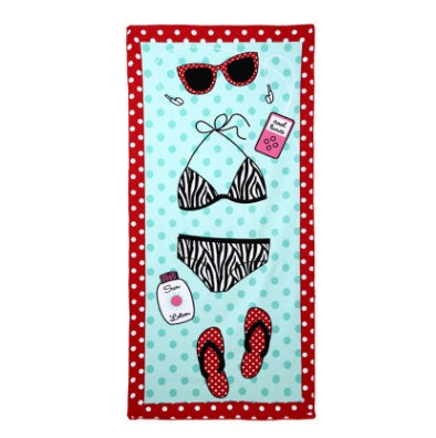 Flamingo and Ice Cream Printed Large Beach Towel - Lightweight Summer Essential