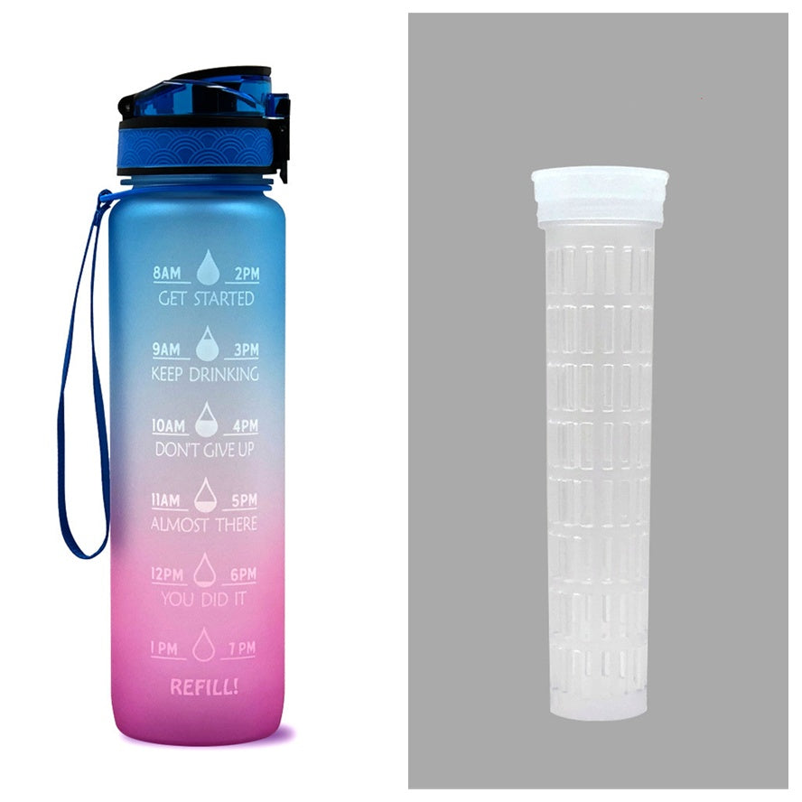 1L Motivational Water Bottle with Time Marker & Flip Cover – BPA Free