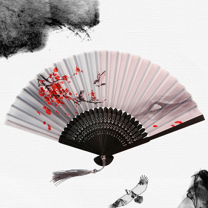 Traditional Chinese Bamboo Fan — Ancient Hanfu Style 🏮